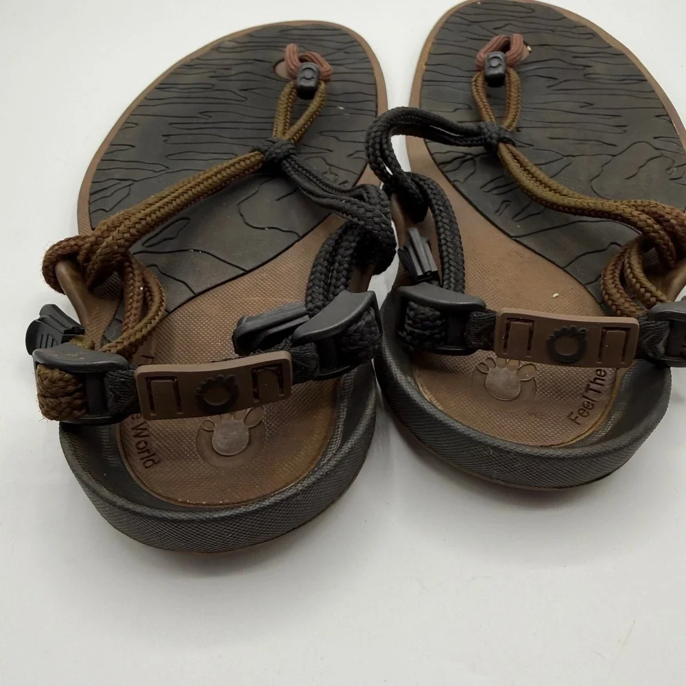 Xero Shoes Cloud Barefoot Sandals Men 6 Women 7 Brown Black Minimalist Zero Drop